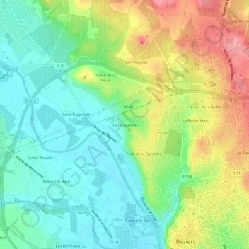 La Chevalière topographic map, elevation, terrain