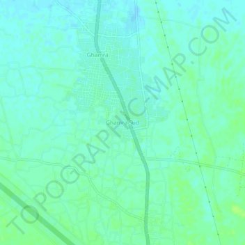 Ghamra Sud topographic map, elevation, terrain