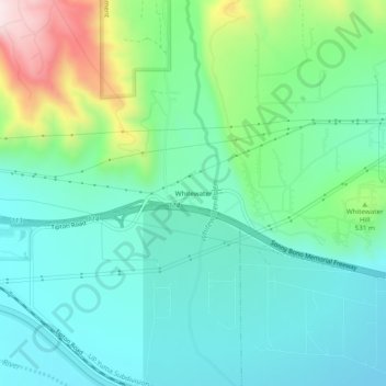 Whitewater topographic map, elevation, terrain