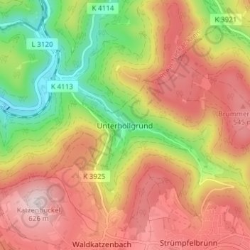 Unterhöllgrund topographic map, elevation, terrain