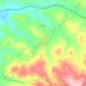 Aïn Allem topographic map, elevation, terrain