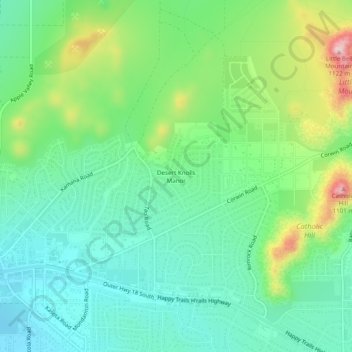 Desert Knolls Manor topographic map, elevation, terrain