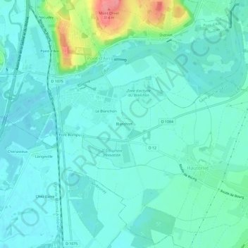 Blanchon topographic map, elevation, terrain