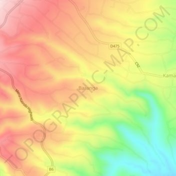 Baranga topographic map, elevation, terrain