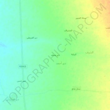 Dayr Muhammad topographic map, elevation, terrain