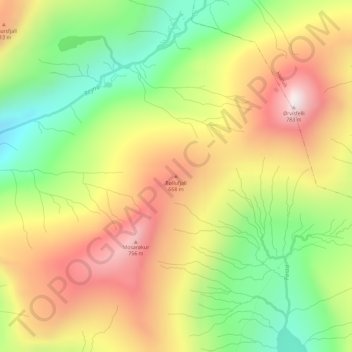 Bøllufjall topographic map, elevation, terrain