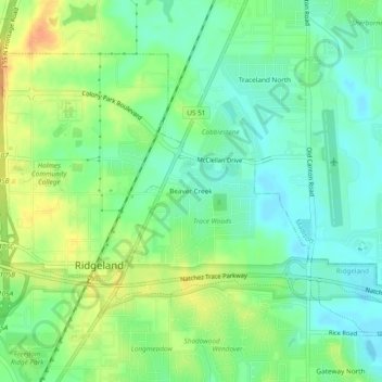 Beaver Creek topographic map, elevation, terrain