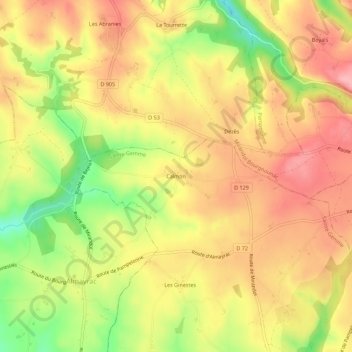 Calmon topographic map, elevation, terrain