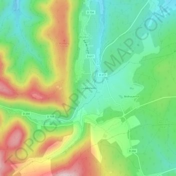 Laubenheim topographic map, elevation, terrain
