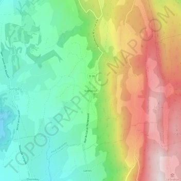 Sothonod topographic map, elevation, terrain