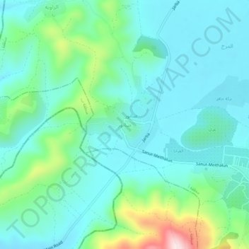 Sanur topographic map, elevation, terrain