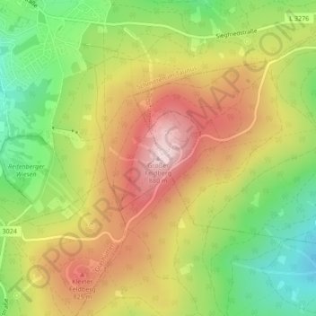 Großer Feldberg topographic map, elevation, terrain