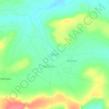 Binian topographic map, elevation, terrain