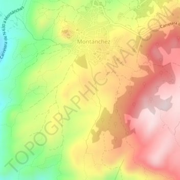 La Calderona topographic map, elevation, terrain