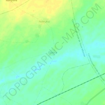 Diama topographic map, elevation, terrain