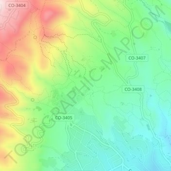 Ballesteros topographic map, elevation, terrain