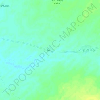 Toun topographic map, elevation, terrain