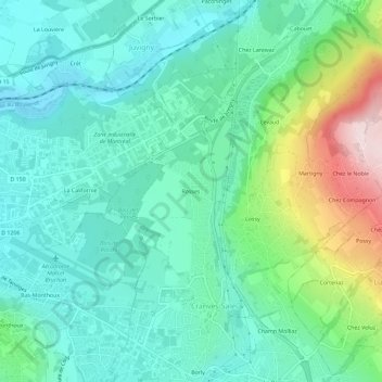 Rosses topographic map, elevation, terrain