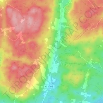 Säggryd topographic map, elevation, terrain