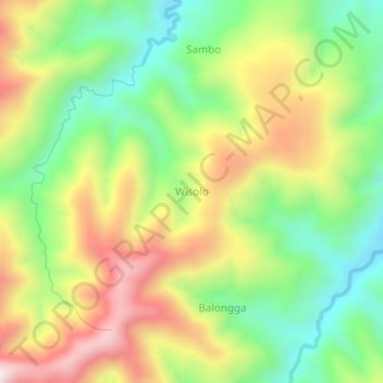 Wisolo topographic map, elevation, terrain