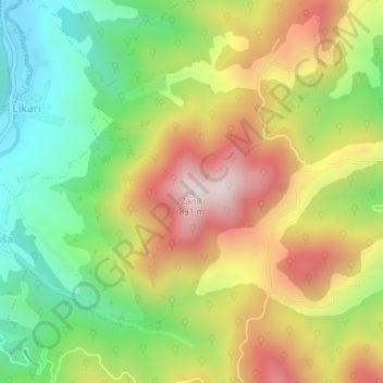 Zanik topographic map, elevation, terrain