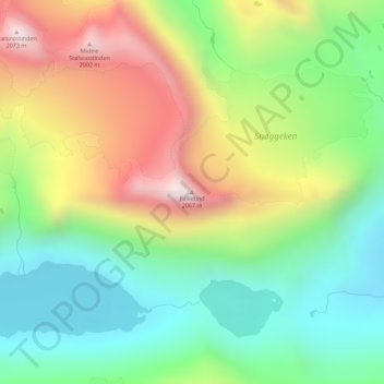 Falketind topographic map, elevation, terrain