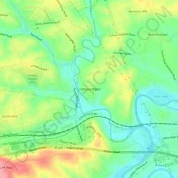 Crestview Manor topographic map, elevation, terrain