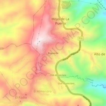 Boquerón topographic map, elevation, terrain