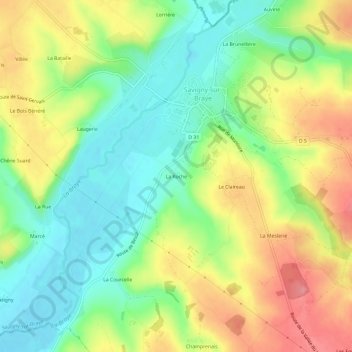 La Roche topographic map, elevation, terrain