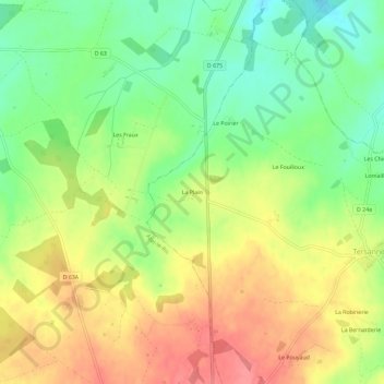 La Plain topographic map, elevation, terrain