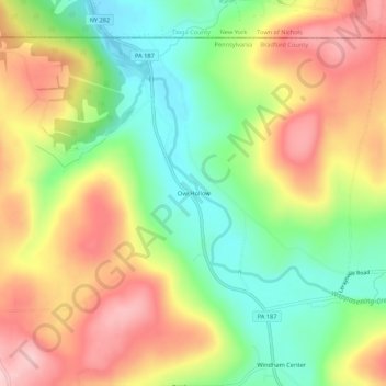 Owl Hollow topographic map, elevation, terrain