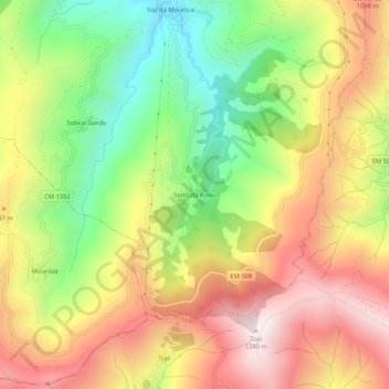 Soito da Ruiva topographic map, elevation, terrain