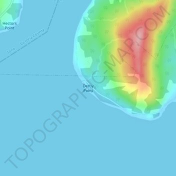 Derby Point topographic map, elevation, terrain