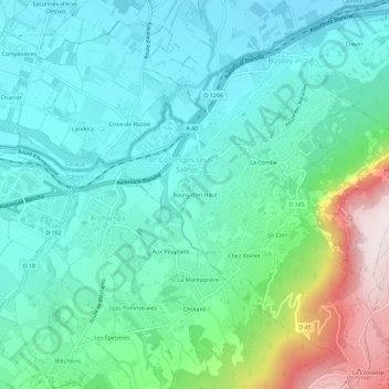 Bourg d'en Haut topographic map, elevation, terrain