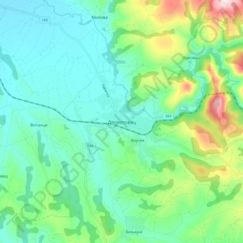 Despotovac topographic map, elevation, terrain