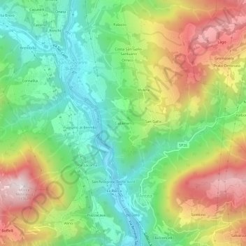 Callameri topographic map, elevation, terrain