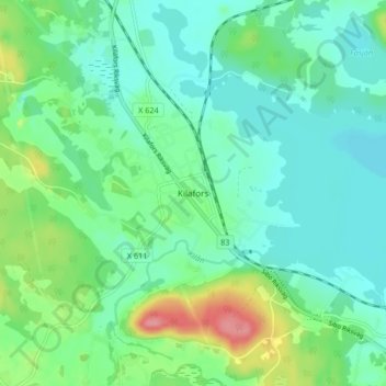 Kilafors topographic map, elevation, terrain