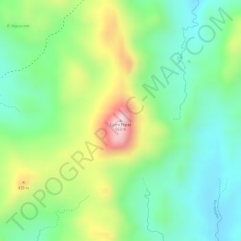 Cerro Punta topographic map, elevation, terrain