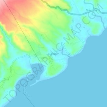 Lutoban topographic map, elevation, terrain