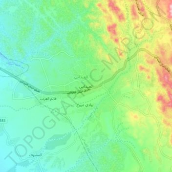 Al `Aydabi topographic map, elevation, terrain
