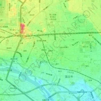 Hagoromocho topographic map, elevation, terrain