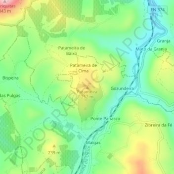 Patameira topographic map, elevation, terrain