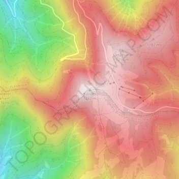 Kandel topographic map, elevation, terrain