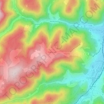 Fréconrupt topographic map, elevation, terrain
