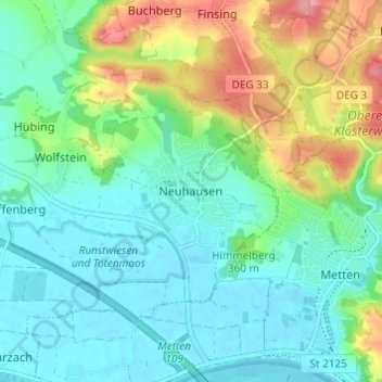 Neuhausen topographic map, elevation, terrain