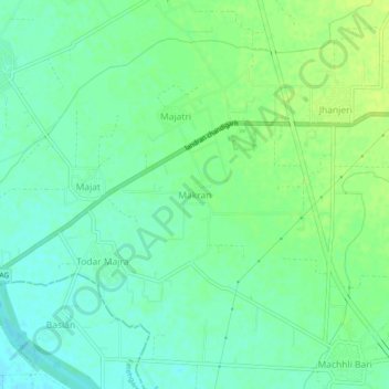 Makran topographic map, elevation, terrain