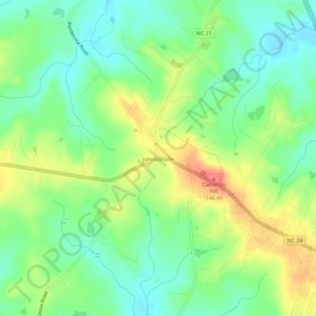 Johnsonville topographic map, elevation, terrain