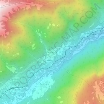 San Giacomo topographic map, elevation, terrain
