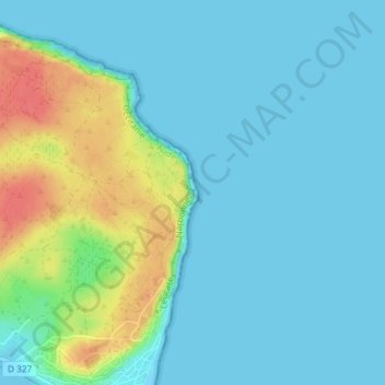 Cap Leucate topographic map, elevation, terrain