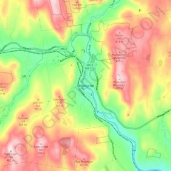 Shelburne topographic map, elevation, terrain